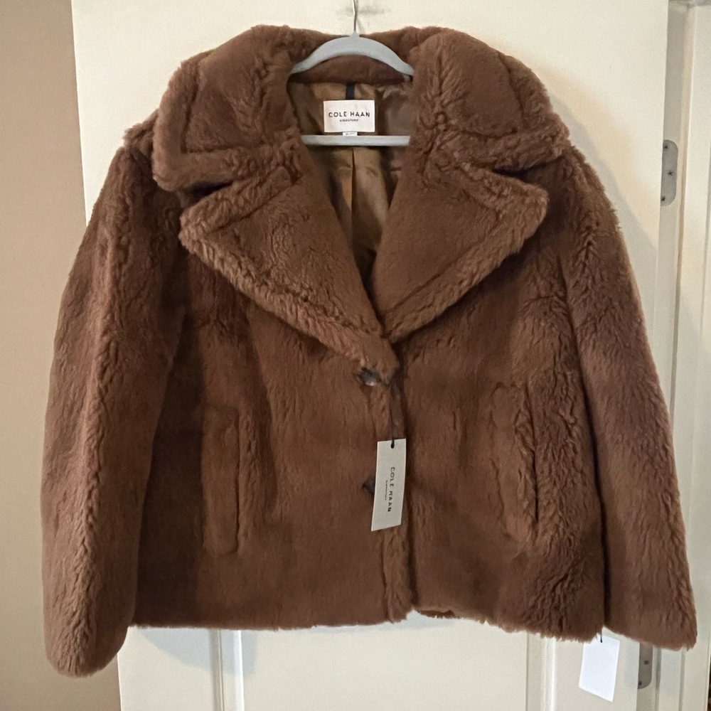 Cole Haan Chestnut Brown Teddy Jacket